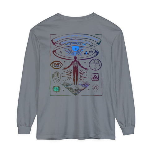 Awaken Your True Self (Back design) - Unisex Garment-dyed Long Sleeve T-Shirt